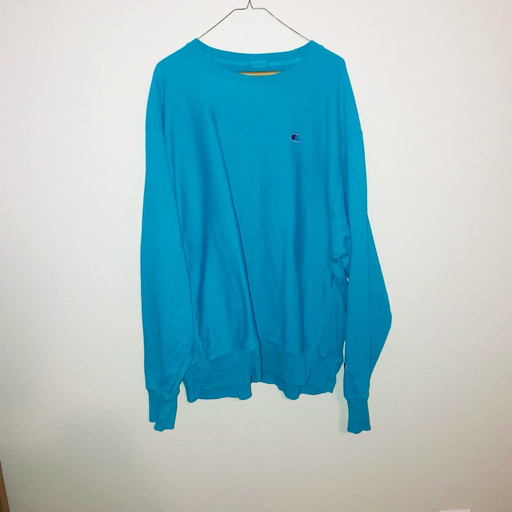 rare teal champion crew neck